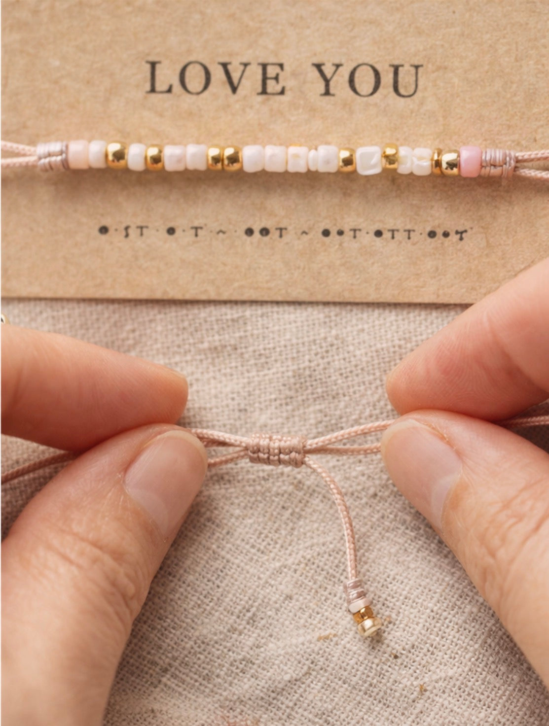“Love You” – Morse Code Bracelet